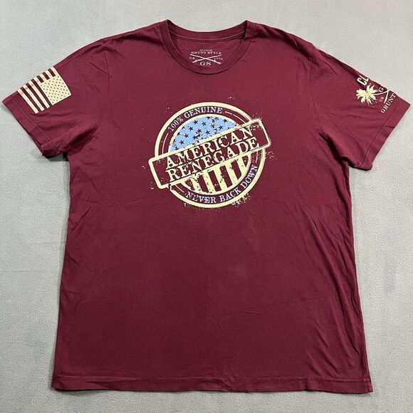 Grunt Style T Shirt Mens XL Red American Renegade Patriotic USA Military Veteran - Picture 1 of 6